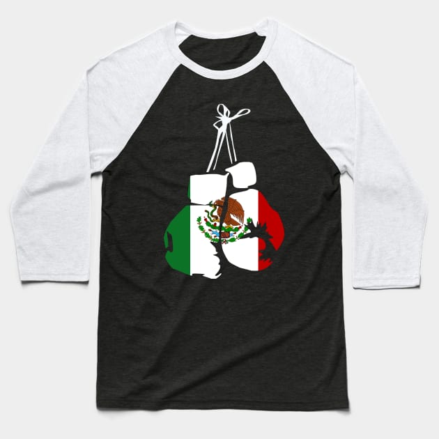 Mexico boxing gloves with Mexican flag for boxer Baseball T-Shirt by Shirtttee